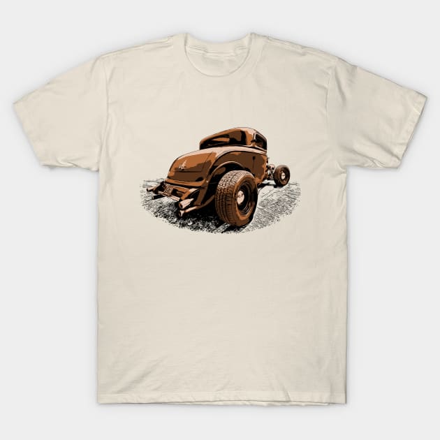 Brown 23 Ford Highboy Hot Rod T-Shirt by ZoeysGarage